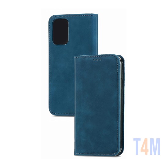 CAPA DE COURO COM BOLSO INTERNO PARA XIAOMI NOTE 10S AZUL